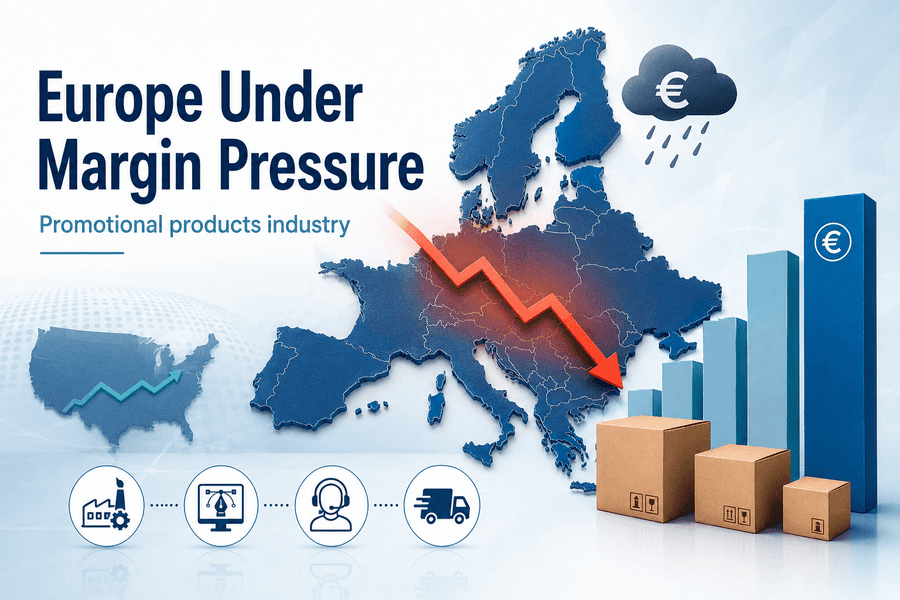 Europa är under marginalpress inom branschen för promotionsprodukter