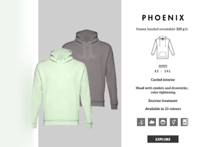 Phoenix luvtröja med huva